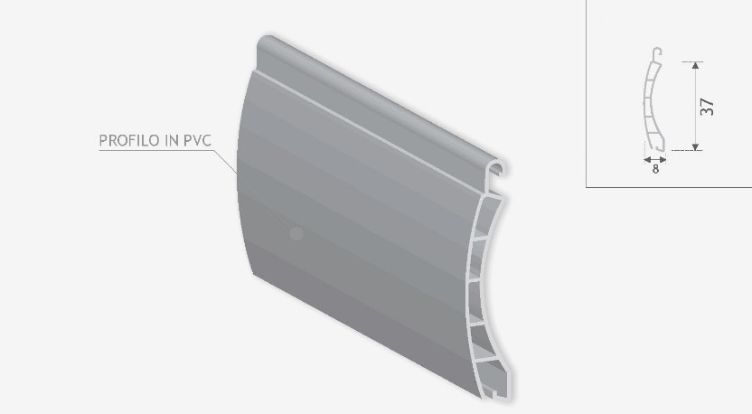 PVC 14x55 Tapparella PVC 14x55, kg/mq 4,2