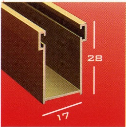 Guida alluminio 28x17 mm