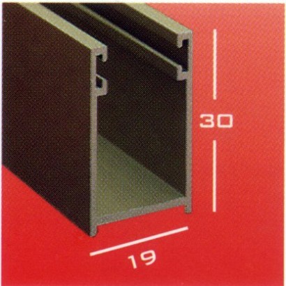 Guida alluminio 30x19 Guida in aluminio estruso 30x19 per profili da 9mm