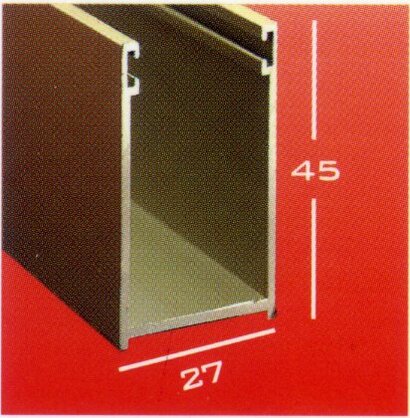 Guida 45x27 Guida alluminio estruso 45x27