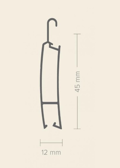 12x45 alluminio estruso con guarnizione antirumore Profilo 12x45 mm alluminio estruso con guarnizione antirumore